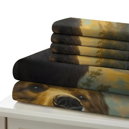 Housse de couette ours 3D parure de lit anti-glisse avec zip pour enfants et ados - 6