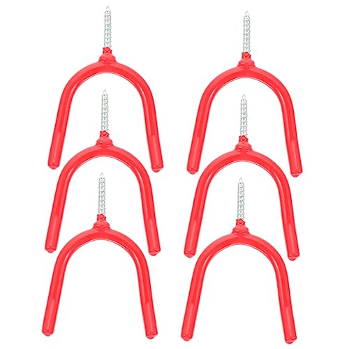 OKUMEYR 6Pcs Heavy Duty Garage Hooks Multi Function Wall Mount Hooks for Tool Organization for Storing Brooms Rakes and Sports Equipment Metal Garage Storage