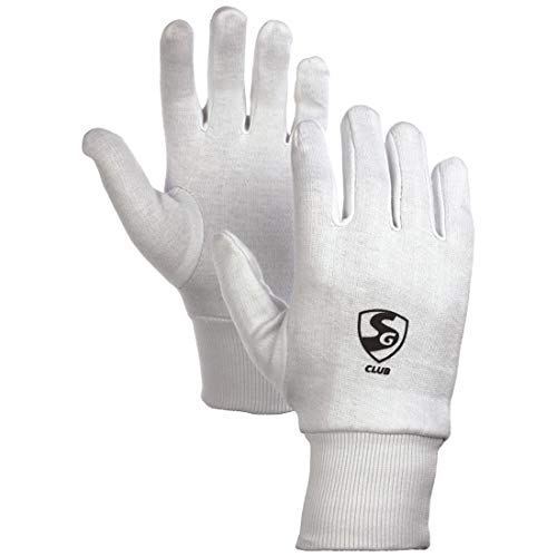 Image of SG Cotton Cricket Inner Gloves Club Youth, White