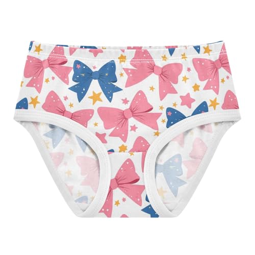 Wusikd Bows Stars Girls' Underwear Cotton Girls Briefs Soft Toddler Underwear 2T