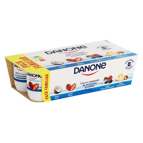 DANONE YOGUR NATURAL VARIOS SABORES (PACK DE 6 Und) REFRIGERADO (2FRESA/2MACEDONIA/2COCO/2F.BOSQUE, 8X120)