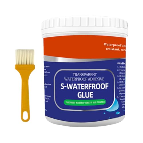 Sellador Impermeable - Revestimiento Impermeable Transparente De 300 G | Agente Antifugas 8,5x10cm Con Cepillo | Pintura Para Revestimiento De Inodoros Para Una Fuerte Prevención De Fugas De Agua En T