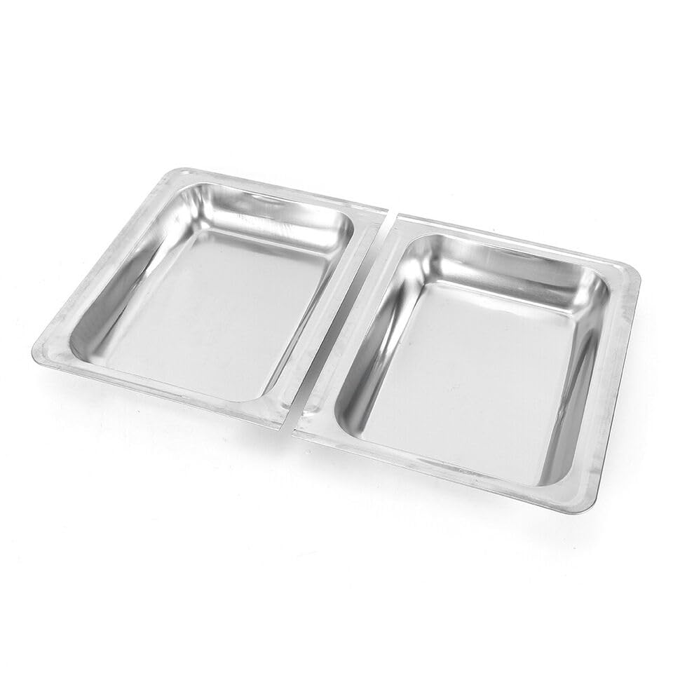 Edelstahl Warmhaltebehälter, 7,5L Speisenwärmer Buffetwärmer mit Faltbaren, Wärmebehälter für Catering Buffet und Party (1 Set 2 Behälter) – Bild 7