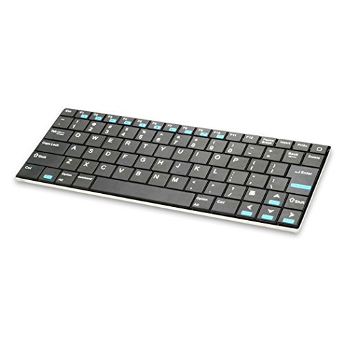 Rii Ultra Slim Bluetooth Wireless Keyboard for Laptop, Tablet PC, Galaxy Tab, iPad, iPhone, Android Smartphone, Google TV, HTPC, Black (i9 BT)