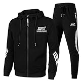 Gyulyaydin Herren Trainingsanzug Jogging Anzug Su-b.aru S.T.I Sportanzug Kapuzen Zip Jacke + Hose Sport/Schwarz/L sponyborty