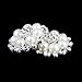 10 Pieces Pearl Rhinestone Buttons, Faux Pearl Snowflake Rhinestones Buttons, Flat Back Rhinestone Pearl Sew on Clothing for DIY Crafts Jewelry Phone