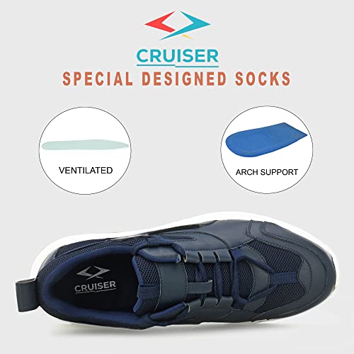 Image of Cruiser Mens Trainers Fashion Chunky Shoes| Lightweight Comfy Breathable Gym Sneakers | Walk Tall in Comfort - Block Heels for Day to Night |Comfortable Sports Footwear Casual (Dexter)