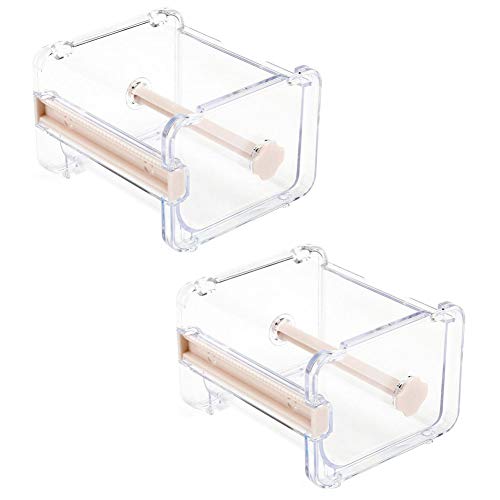 2X JforSJizT Washi Tape Dispenser Cutter,Roll Tape Holder Organizer,Masking Tape Desktop Tape DIY Sticker Roll Tape Cutter Holder Storage,Washi Tape Box Case Beige