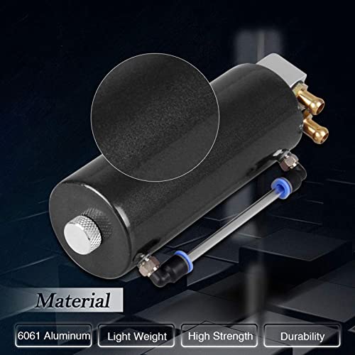 Universal Aluminum Racing Engine Oil Catch Tank Can Kit Turbo Reservoir Billet Round 350Ml Black #TOP1