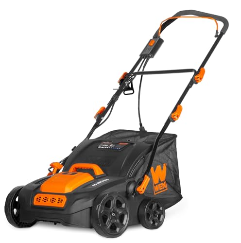 Image of WEN 15-Inch 15-Amp 2-in-1 Electric Dethatcher and Scarifier with Collection Bag (DT1526)