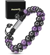 MagnetRX Hematite & Amethyst Bracelet &ndash; MAX Strength Magnetic Hematite Bracelets &ndash; Natural Ameth...