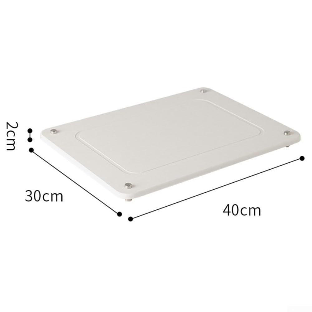 Tapis de séchage en diatomite pour comptoir de cuisine, dessous de verre absorbant l'eau, tapis égouttoir à vaisselle 30 x 40 x 2 cm (blanc)