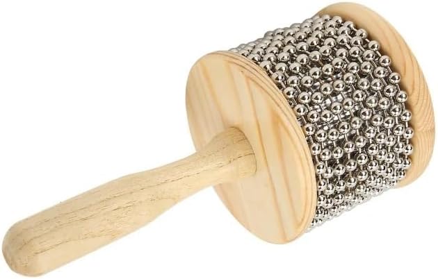 Drums Instrument – Wooden Rattle for Rhythm Practice, Eco-Friendly Beaded Hand Percussion, Portable Music Accessory for Drummers, Educators & Performers (Medium cabassa)