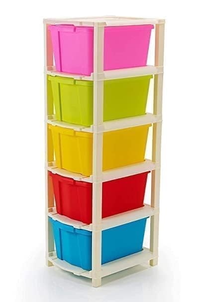 TEKCOOL Plastic Drawer Organizer Self Standard Rectangular Multi Purpose Modular Drawer System Large Chest of Drawer Organizer for Home Office,Product Dimension When assembeled (5XL, Multi);--image-36