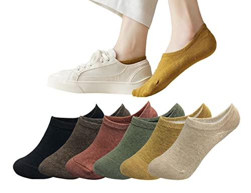 Image of MAGIARTE Cotton No Show Socks Soft Pure Cotton Low Cut Athletic Invisable Non Slip Socks for Women and Men