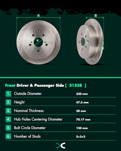 Image of SCITOO Front Rear Brake Kits Brake Rotors Brake Pad:31511;31544;D1324;D1391 | Fit For Lexus For RX350 2010-2015,For RX450h 2010-2015,For Toyota For Highlander 2014-2019,For Sienna 2011-2020