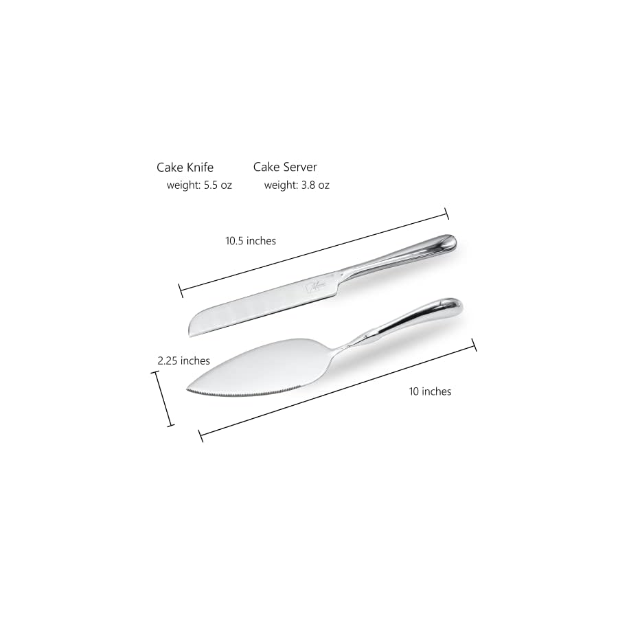 Cake-Knife-And-Cake-Server-Set-Stylish-Classic-Sturdy-Fit-For-All-Occasions-Wedding-Birthday-Everyday-Use-Stainless-Steel-With-Ergonomic-Handle Muncie Household Cake Knife And Cake Server Set - Stylish, Classic, Sturdy - Fit For All Occasions - Wedding, Birthday, Everyday Use - Stainless Steel With Ergonomic Handle