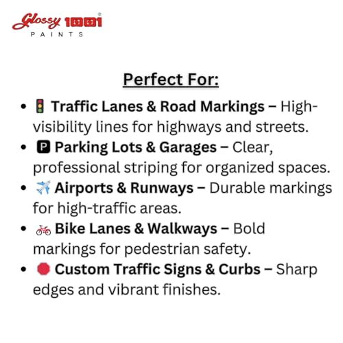 Image of 1001 Specialised Coating Road Marking Paint For Curb, Traffic Road, Pavement Striping, Parking Lots, Crosswalks, Driveways, Airports, Traffic Signs, Painting, Arts & Crafts (1 Ltr - White)