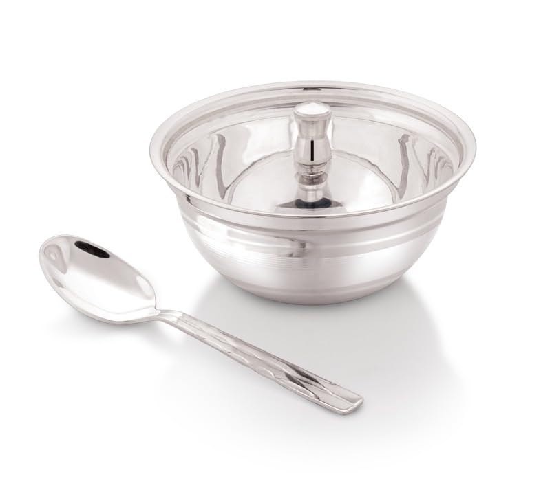 Image of Silverglow Panache Serving Set | Silver Plated Bowl Set of 9 | Dry Fruits, Snacks containers | Serving Tray Bowl Set | Tableware Set | Perfect Diwali, Office, Wedding Return Gift