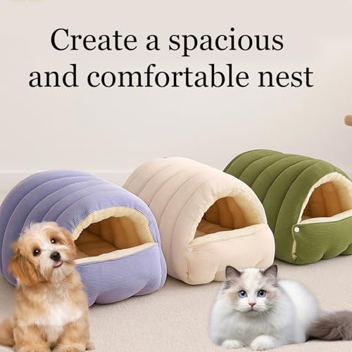 Cozy Monster Katzenbett, Haustierhöhle für Indoor-Katzen, weiches und warmes Katzenhaus Zeltbett mit abnehmbarem und waschbarem Kissen für Katzen und kleine Hunde