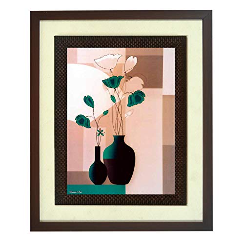 Image of Wens 'Floral Art Creation' Wall Art Painting (PS Wood, 46 cm x 38 cm x 3.75 cm, Brown)