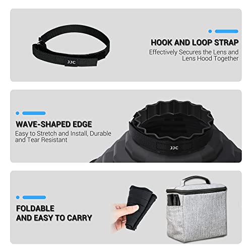Capuchón de lente de silicona mejorado, antirreflejo, plegable y reversible para lentes de diámetro 73-88 mm, compatible con Canon EF 17-40, 18-200, EF-S 10-22 y Nikon AF-S 10-24, 16-35, 17-55, entre otros miniatura 4
