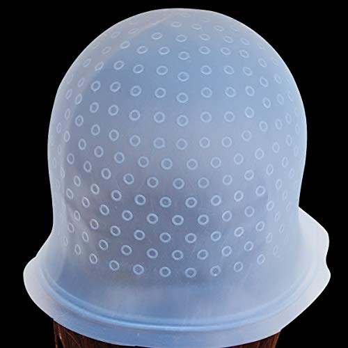 Foto von NATUCE Silikon Strähnenhaube, Strähnchenhaube mit Nadel, Highlight Cap zum Färben von Highlighting Hair (Blau)