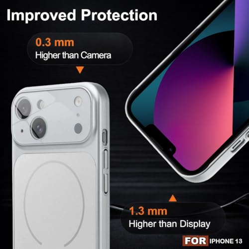 Image of SHINESTAR Premium Luxury Case Compatible with iPhone 13 | Protective Back Cover with Camera Lens Safety | Wireless Charging Support | Slim Fit Durable Design | Enhanced Grip Protection Silver