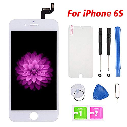 Super Brands FFtopu iPhone 6s Screen Replacement White, LCD Display & Touch Screen Digitizer Frame Assembly with Repair Tools