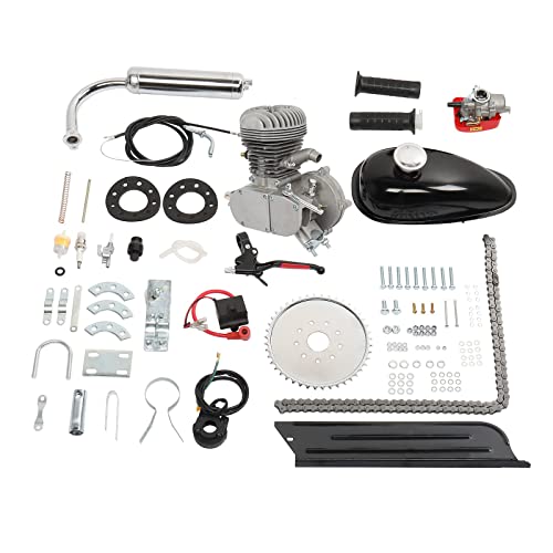 RibasuBB Bicycle Motor Kit 100cc, Motorized Bicycle Engine Kit 2 Stroke Petrol Gas Motor Engine Kit Fits Most 26