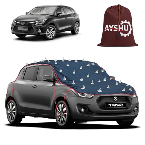Image of AYSHU Water-Resistant Spike Car Cover for Toyota Glanza - Protects from Dogs, Monkeys, Dust, Sunlight & UV - Full Roof Universal Fit