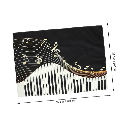 Nappe imprimée notes de musique lavable en coton lin pour table de fête - 4