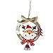 Idiytip Drôle Beau Bonhomme de Neige en Bois Père Noël Poupée Jingle Bell pour Arbre de Noël Suspendu Ornement Décor(Wapiti)