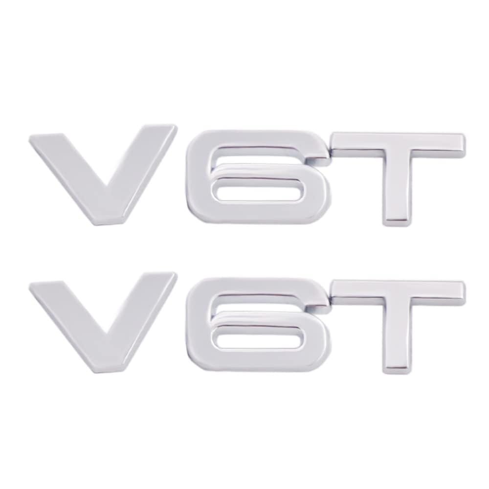 Mauxpiao A Pplicable To Ll Cars V6t Emblem Stickers,2Pcs Metal V6t Badge Decals For Boot Door,Window,Trunk Exterior Decoration Ccessories Rewr/A