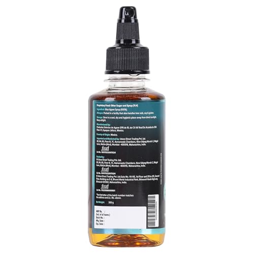 Image of Urban Platter Mexican Blue Agave Syrup, 300g (Plant-Based Sweetener, Refined Sugar Alternative, Easy to Mix in Hot & Cold Recipes)