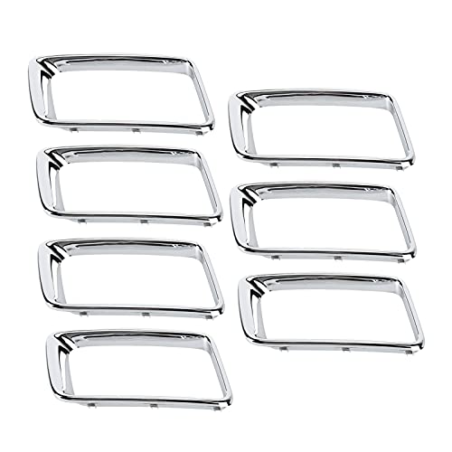 Image of Front Grill Trim Insert Ring, ABS Front Grille Trim Ring Chrome Plated Modification Replacement for 2014‑2016 (7PCS /Set)