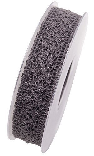 Lace ribbon Grey Brown 25 mm 15 m