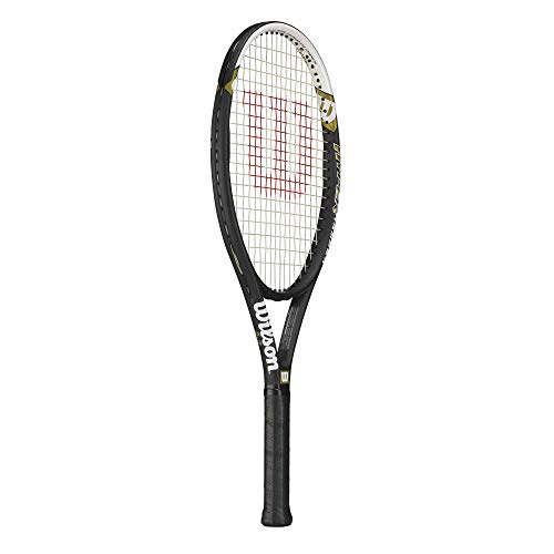 Wilson Tennis Racket, Hyper Hammer 5.3, Beginners and Intermediate Players, Grip Size L4, Black/White/Green, WRT58610U4