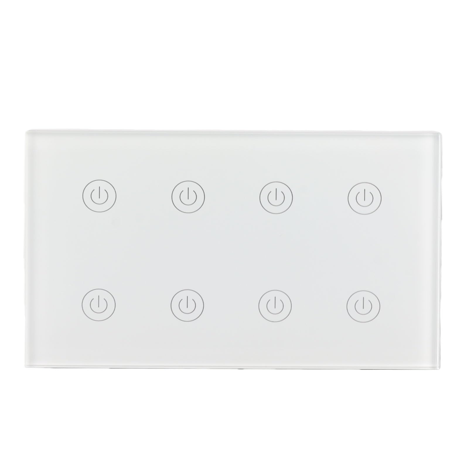 Alomejor Interruptor de Luz Táctil Panel WiFi Inteligente de 8 Bandas, Control Inalámbrico de Alta Sensibilidad para Automatización del Hogar, AC100-240V