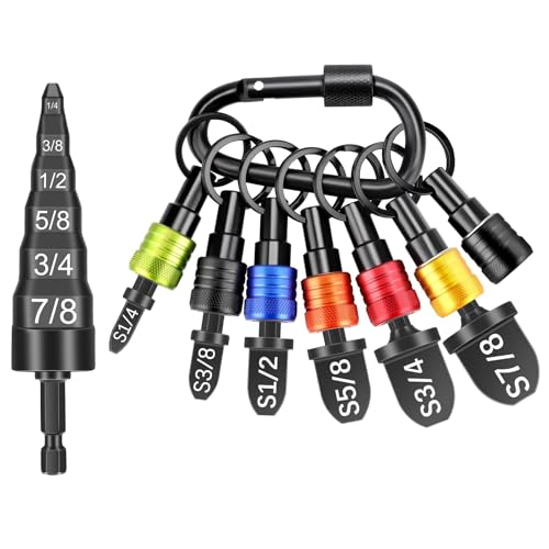 Image of 15 PCS Copper Swaging Tool HVAC, HVAC Tools with Swaging Drill Bit Set, Copper Pipe Swage Tool, Bit Holder Keychain, 1 /4, 3 /8, 1 /2, 5 /8, 3 /4, 7 /8