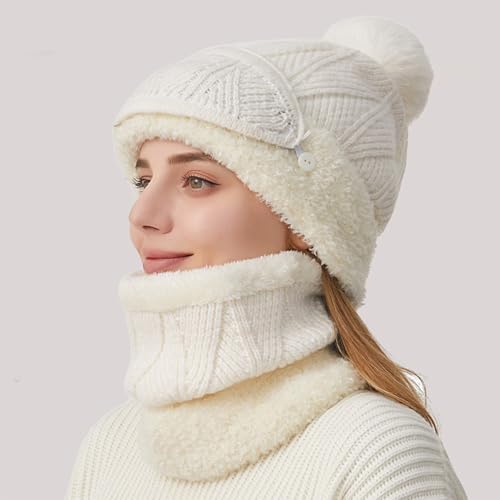 Bonnet tricoté avec cache-cou pour les activités d'hiver - 6