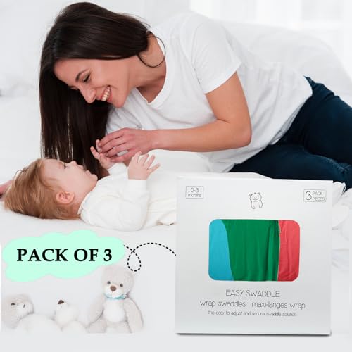 Image of 3 Pack Organic Swaddles Sacks For Newborns, Baby Girls, Boys, Soft & Snug Newborn Sack, Nursery Swaddling Blankets