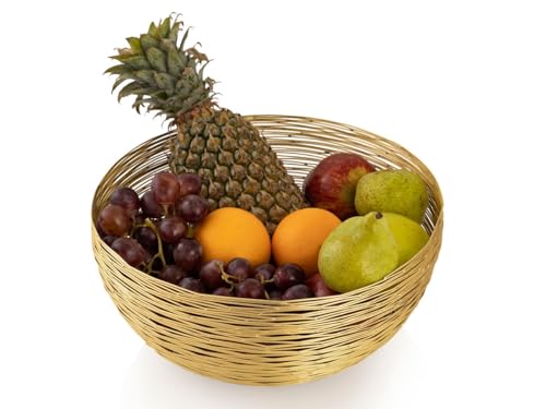 Amago home Obstkorb ø 30 cm H 13 cm Brotkorb Obstschale Metall...