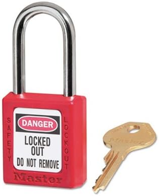 Master Lock 410RED 1.5 in. Government Safety Lockout Padlock44; Zenex44; 1 Key44; Red