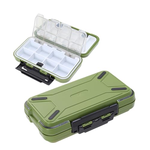 KESYOO 2pcs Box Waterproof Accessories Box Soft Bait Organizer Fishing Tackle Boxes Boat Tackle Storage System Small Tackle Boxes for Fishing Fish Hook Cases Abs Plastic Dark Green