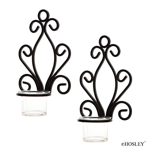 Hosley Set Of 2 Iron Angel Wall Sconce Tea Light Candle Sconces 7.68 Inches High Ideal Gift For Spa Settings Aromatherapy Wedding Led Votive Candle Gardens Hand Made By Artisans O3 #TOP3