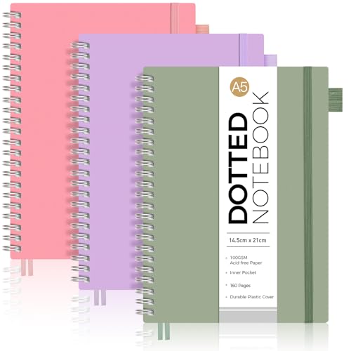 Carnets à spirales A5 pour écrire sans bavure avec feuilles épaisses rigides roses
