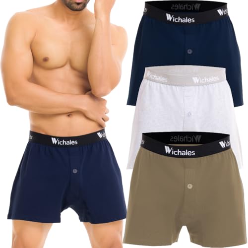 Men's Premium Underwear, Cotton Boxer Shorts, 3-Pack, Assorted Colors