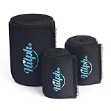 Hilph Ice Pack Strap, Stretchable, 3 Sizes Ice Belt Extender Straps, Stretch Straps, Elastic Hook and Loop Extension Straps Add Length to Most Ice Packs, Multiple Uses, Black