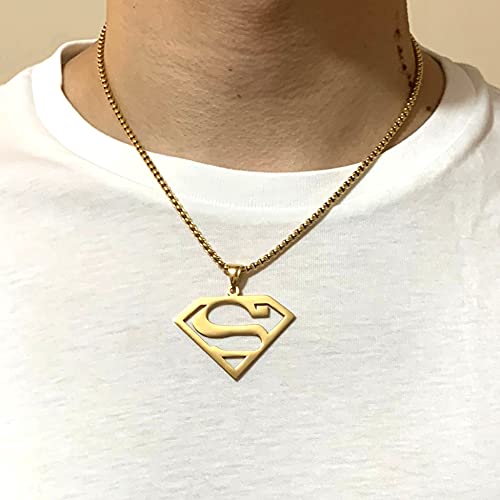 Image of Tapp Collections Stainless Steel Superhero Pendant Necklace